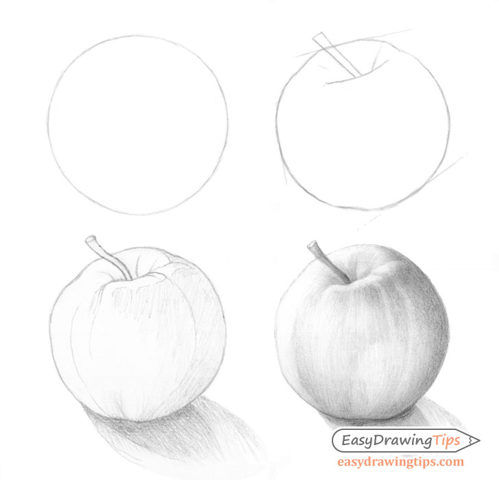 How To Draw An Apple Tutorial Step By Step EasyDrawingTips