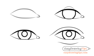 How To Draw A Male Face Step By Step Tutorial EasyDrawingTips   Male Eye Front View Drawing Step By Step 300x181 