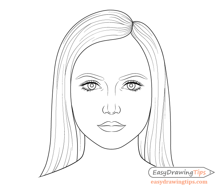 simple girl face drawing