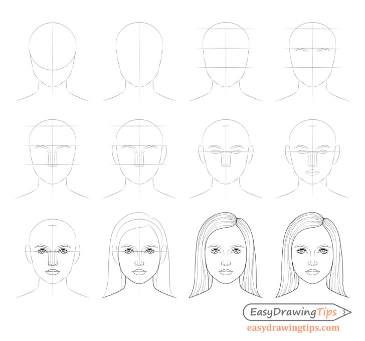 20+ New For Step By Step Face Girl Drawing Easy