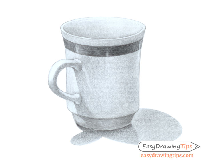 Drawing A Mug With A Label From A Tea Bag Pencil Drawing Isolated On  White Background Stock Photo Picture And Royalty Free Image Image  90062750