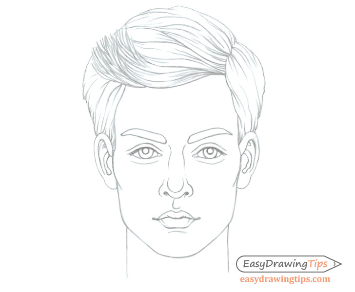 How to Draw a Male Face Step by Step Tutorial - EasyDrawingTips