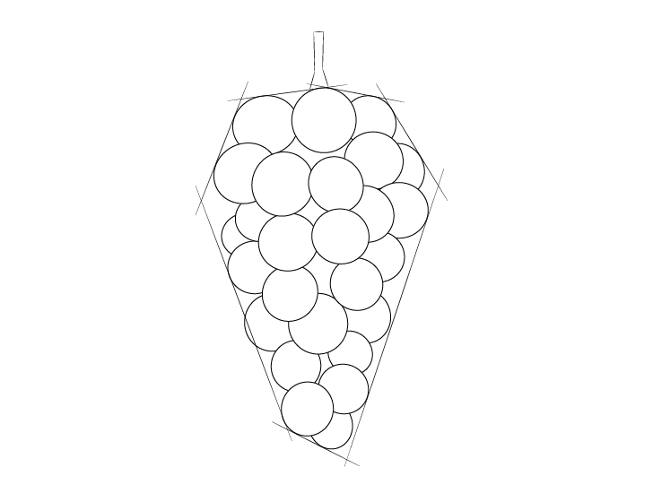 Grapes fresh fruit drawing icon Royalty Free Vector Image