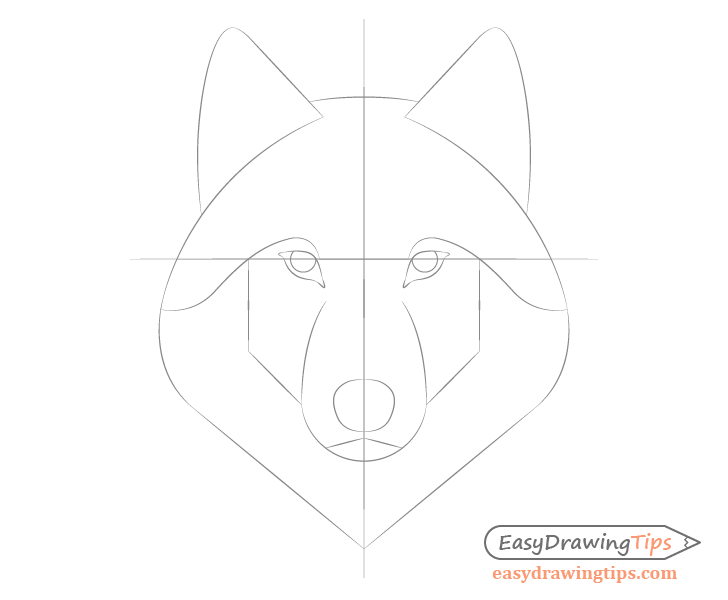 how to draw a wolf face head step by step easydrawingtips to draw a wolf face head step by step