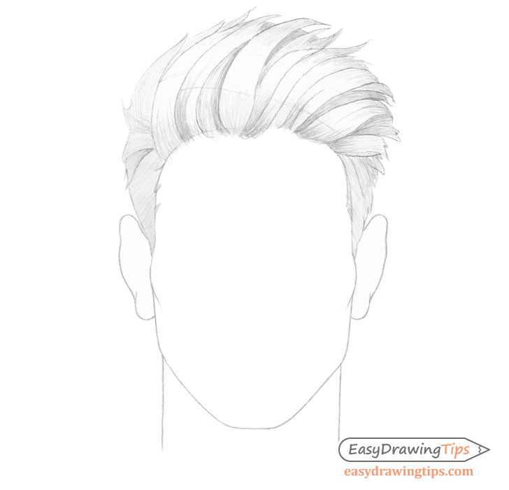 how to draw guy hair step by step