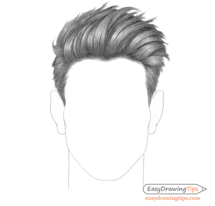 Spiky male hair drawing