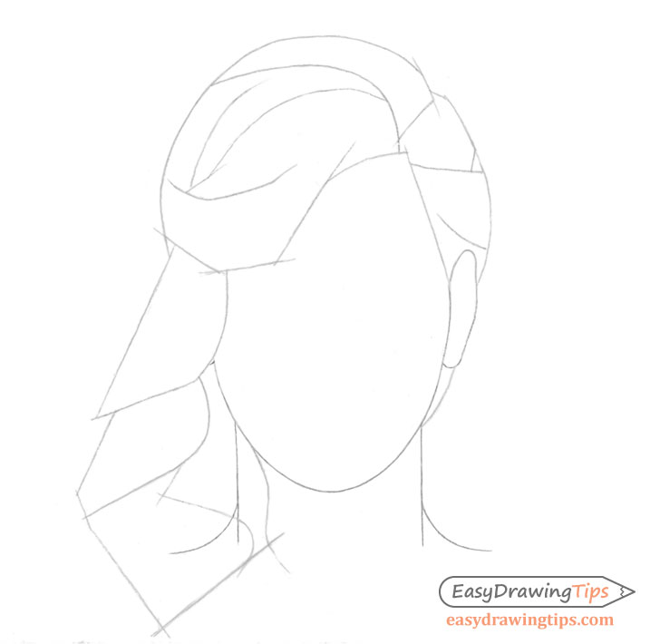 Curly hair outline drawing