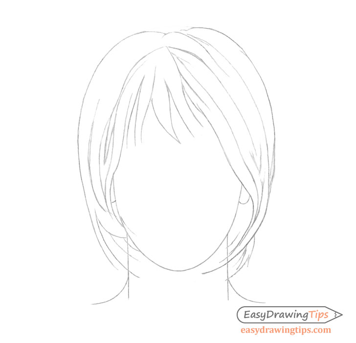 how to draw anime girl hair step by step for beginners