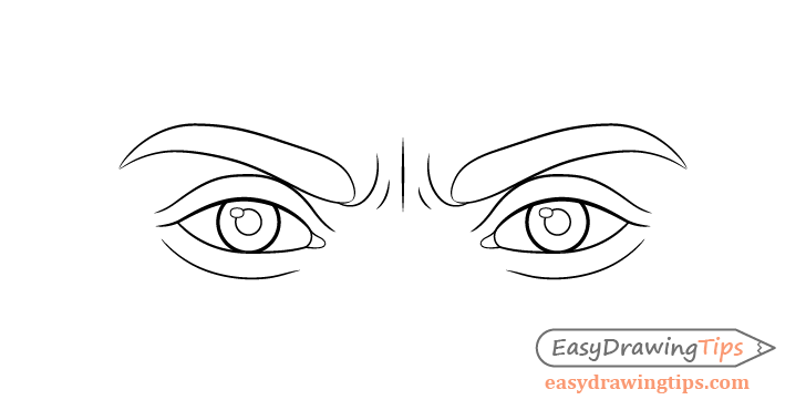 Angry eyes hand drawn sketch Royalty Free Vector Image