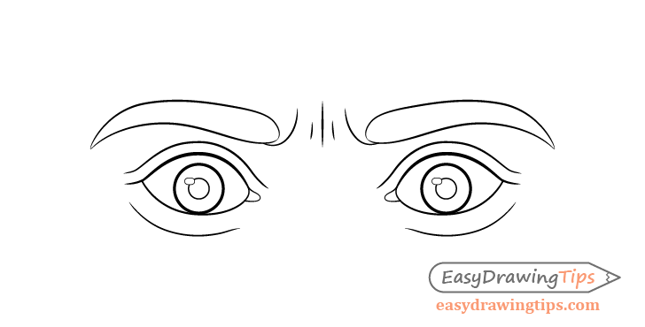 how to draw a sad eye step by step