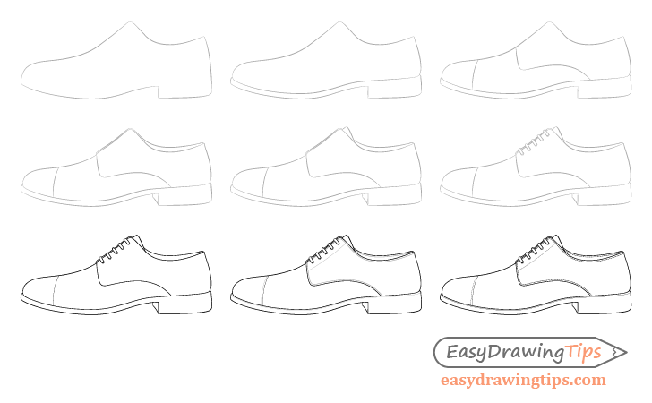How to Draw a Shoe in Nine Steps - EasyDrawingTips