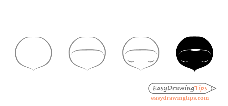 Fox nose drawing step by step