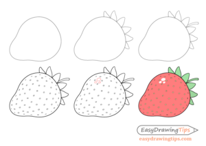 How to Draw a Strawberry Step by Step - EasyDrawingTips