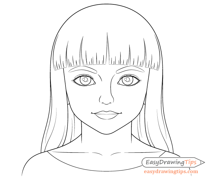 ArtStation - Cute Face Drawing Tutorial – How to draw a girl – Step by step
