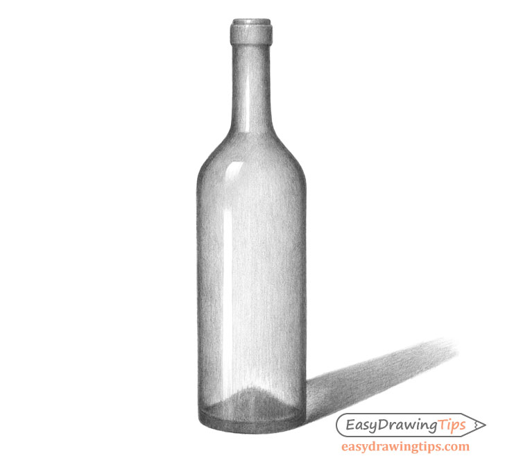 How to Draw a Bottle Step by Step (Line & Shading) EasyDrawingTips
