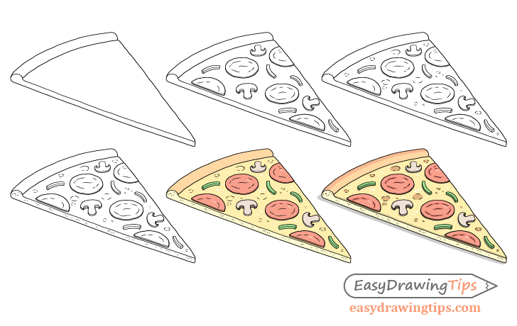 How To Draw A Pizza Slice In 6 Steps Easydrawingtips