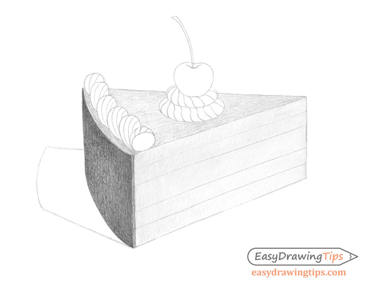 Cake slice drawing basic shading