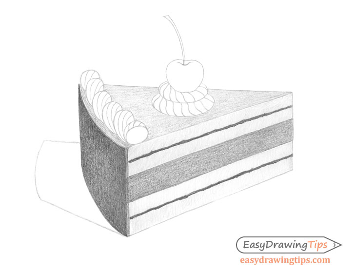 Cake slice drawing layers