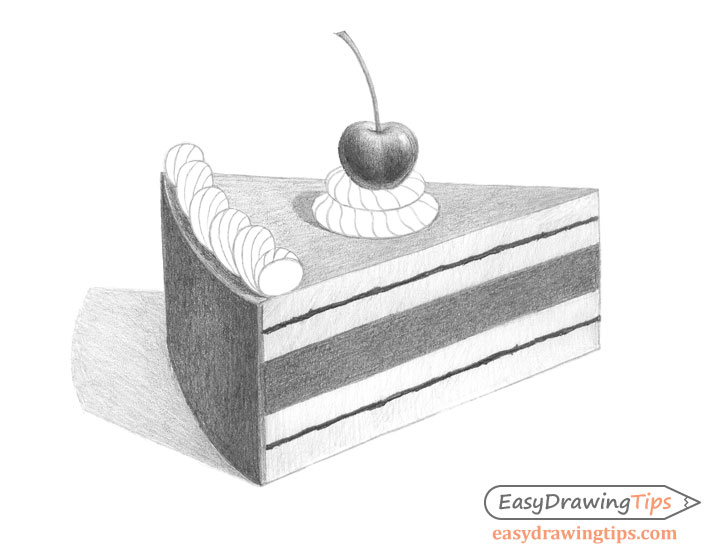 Cake slice drawing shadows