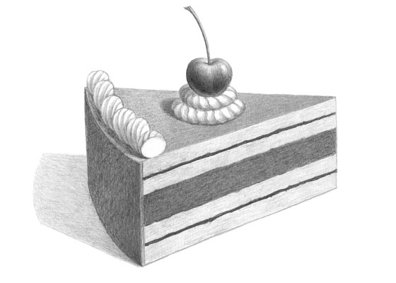 Cake slice drawing tutorial