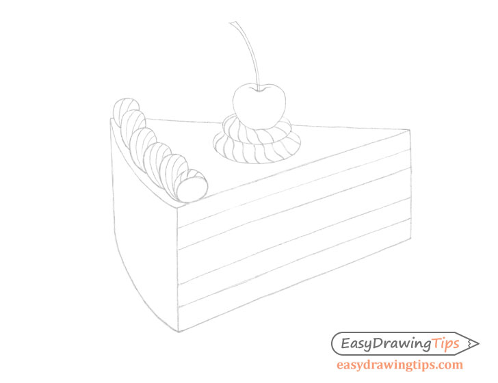 Cake slice frosting drawing