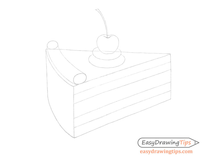 Cake slice frosting shape drawing