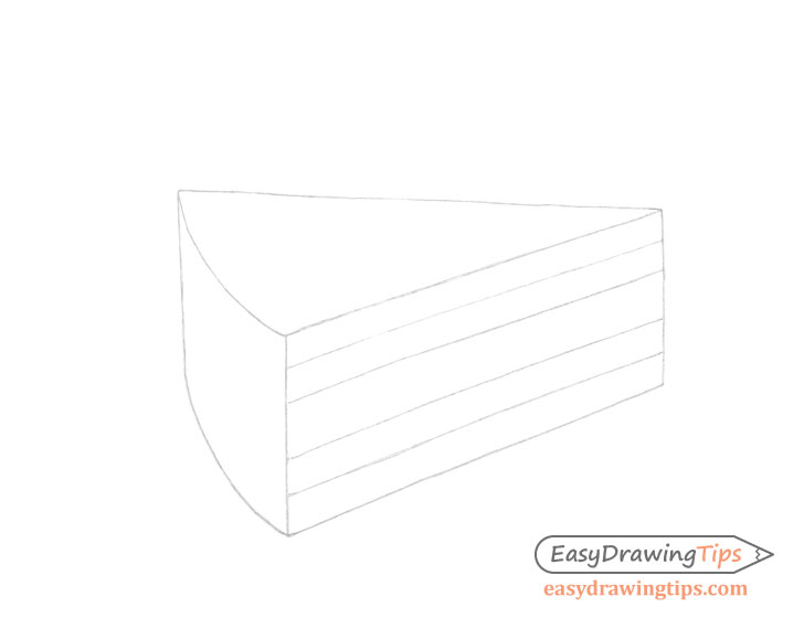 Cake slice layers drawing